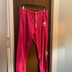 Pink track pants